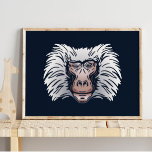 Baboon African Impressão   Baboon Animal Print