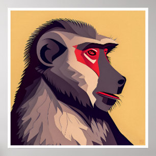 Baboon Art Impressão
