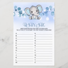 Baby ABC Chá de fraldas Game BLUE ELEFHANT