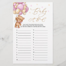 Baby Alphabet ABC Game Teddy Bear Chá de fraldas