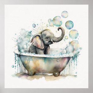 Baby Animal for Nursery, poster de elefante bonito