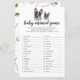 Baby Animal Game French Buldog Chá de fraldas BW