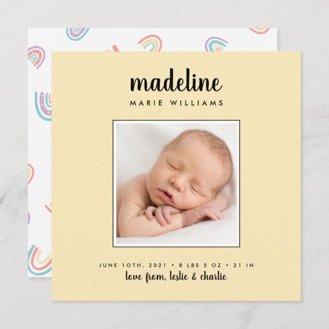 BABY ANUNCEMENT Adicionar sua foto (Frente/Verso)