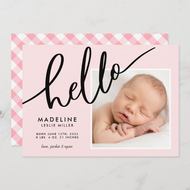 BABY ANUNCEMENT Adicionar sua foto (Frente/Verso)