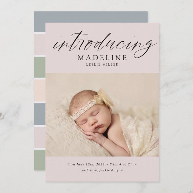 BABY ANUNCEMENT Adicionar sua foto (Frente/Verso)