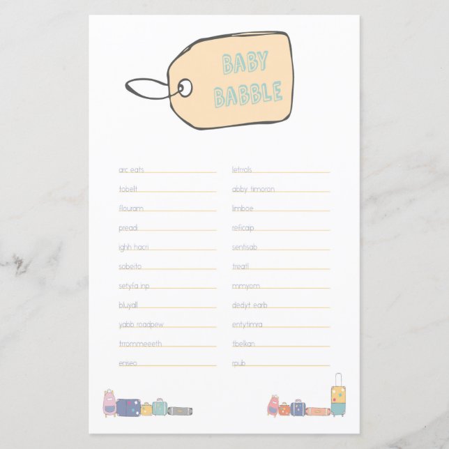 Baby Babble Adventure Chá de fraldas (Frente)