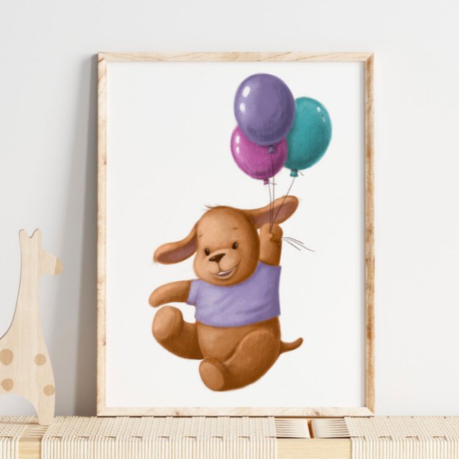 Baby Bear Balloons Impressão | Impressão de Parede (Criador carregado)