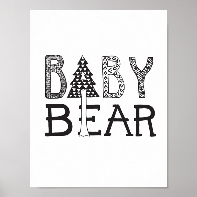 Baby Bear - Nursery ou Kids Room Art Poster (Frente)