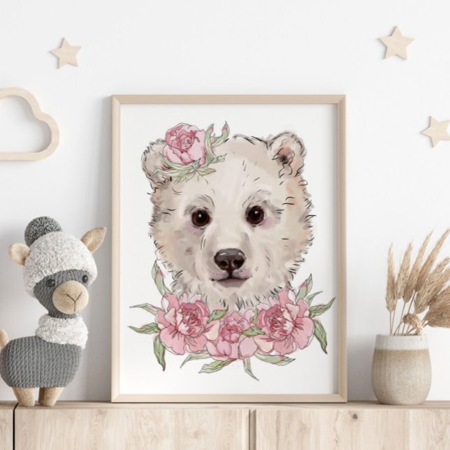 Baby Bear Rosa | Impressão de parede (Criador carregado)