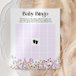 Baby Bingo Boho Wildflower Chá de fraldas Card