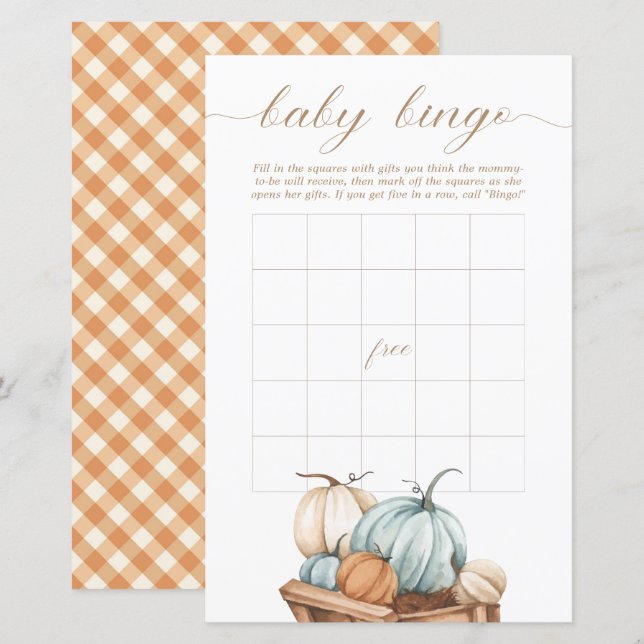 Baby Bingo - Chá de fraldas Russo de outono (Frente/Verso)