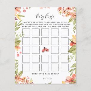 Baby Bingo Jogo de Chá de fraldas Ladybug