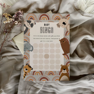 Baby Bingo Woodland Animals Neutral Baby Shower