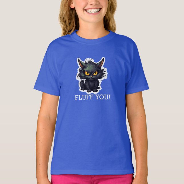 Baby Black Cat Design - Camiseta Básica Para Menin (Frente)