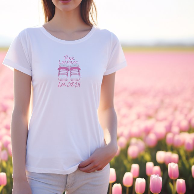 Baby Booties Loading Name & Due Date T-Shirt (Criador carregado)