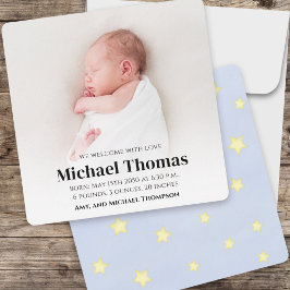 Baby Boy Blue Foto Simple Cute Stars Square