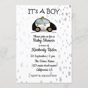 Baby Boy Cars Baby Shower Convites