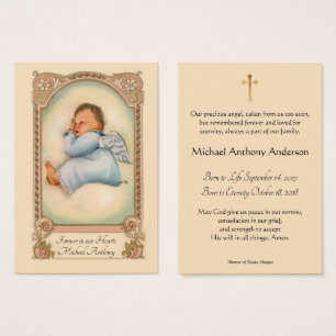 Baby Boy Católico Funeral Memorial Sagrado -