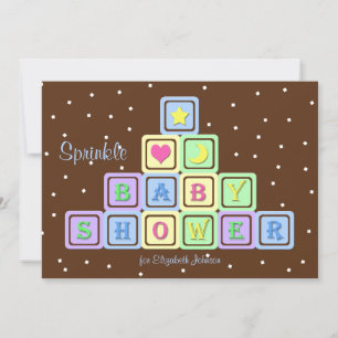 Baby Boy Sprinkle Chá Convite Blocos de Bebê