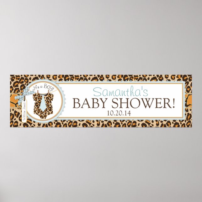 Baby Boy Tie Cheetah Impressão Banner (Frente)