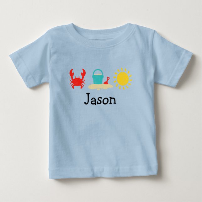 Baby Boys Watercolor Beach Trio T-Shirt (Frente)