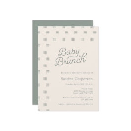 Baby Brunch | Convite de Sage Boho Minimalista
