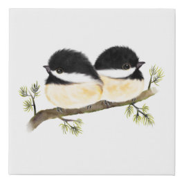 Baby Chickadee Faux Canvas
