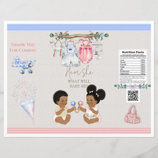 Baby Clothesline Gênero Revelação Chip Bag (Frente)