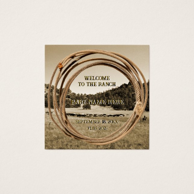 Baby Cowboy/Cowgirl Announcement Cards (Frente)