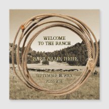 Baby Cowboy/Cowgirl Announcement Magnetic Card