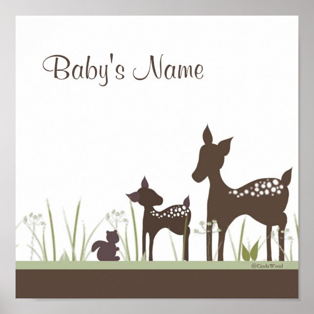 Baby Deer Personalizado Poster (Frente)