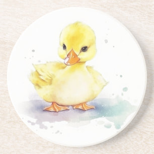 Baby Duck 2 Watercolor Porta copos Sandstone