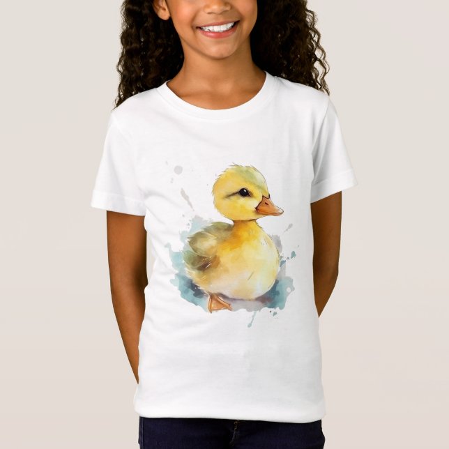 Baby Duck Watercolor Fine Jersey T-shirt (Frente)