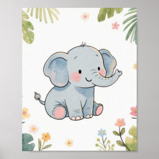 Baby Elephant Poster
