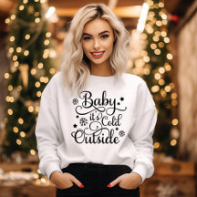Baby Está Frio Lá Fora Camiseta Feminina Preta