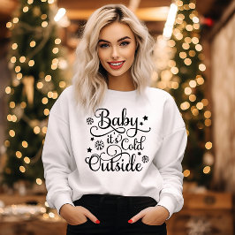 Baby Está Frio Lá Fora Camiseta Feminina Preta