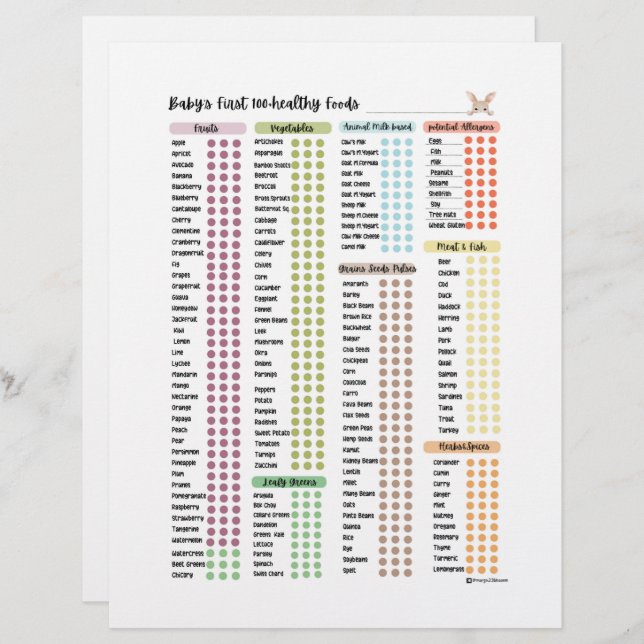 Baby First 100 comidas, comida saudável para bebês (Frente/Verso)