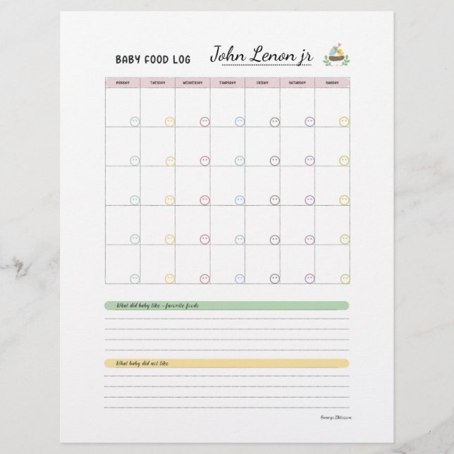 Baby First 100 comidas - Registro de Comidas de Be (Frente)