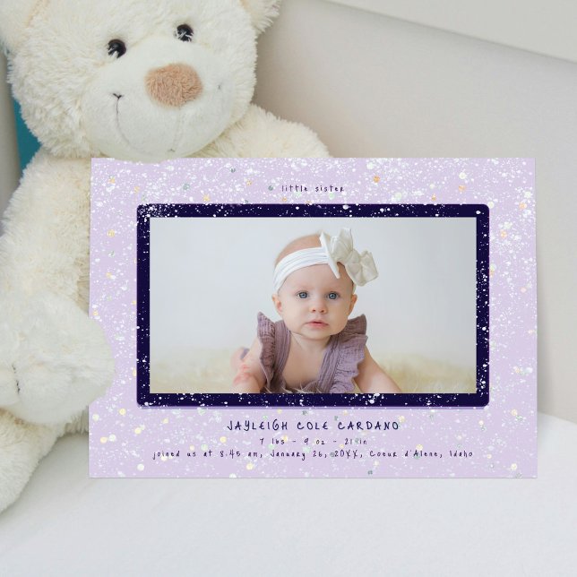 Baby Flurry | Anúncio de Nascimento Horizontal (Criador carregado)