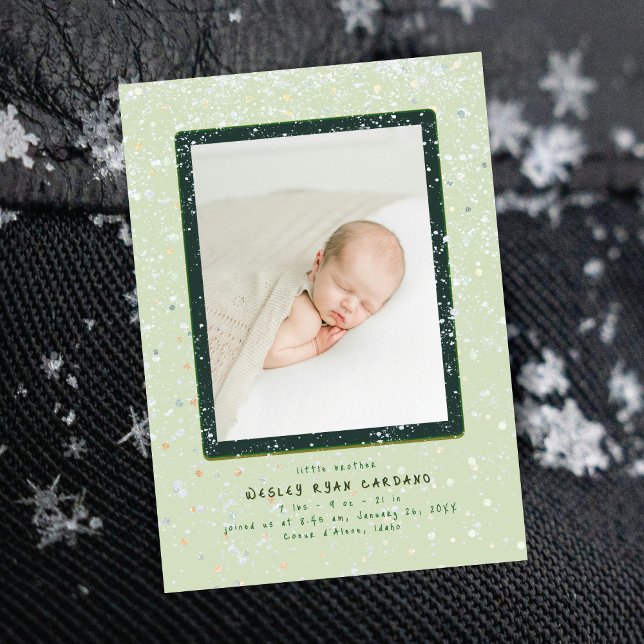 Baby Flurry | Anúncio de nascimento vertical (Criador carregado)