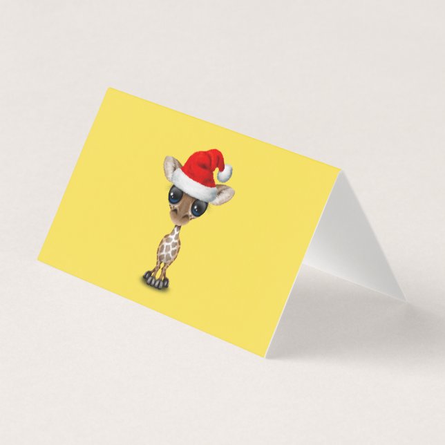 Baby Giraffe Vestindo um Papai Noel (Frente)