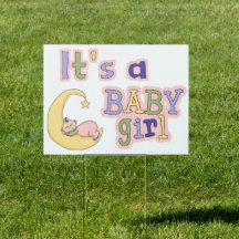 Baby Girl Birth Yard Sign