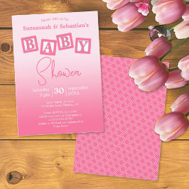 BABY Girl Bloqueia Convite De Chá Rosa Divertido