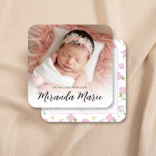 Baby Girl Newborn Photo Overlay Texto cor-de-rosa