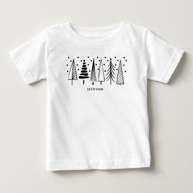 Baby Girl ou Boys T-Shirt - Deixe-o nevar (Frente)