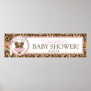 Baby Girl Tutu Cheetah Impressão Banner