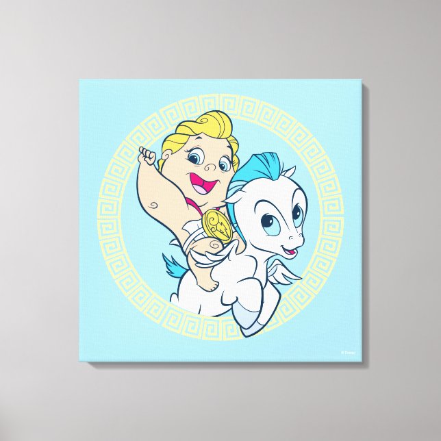 Baby Hercules Riding Pegasus Canvas Print (Frente)