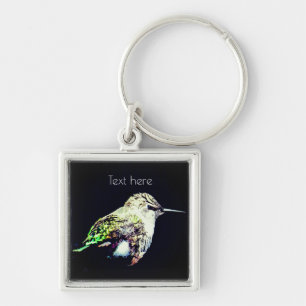 Baby Hummingbird Button Chaveiro