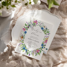 Baby In Bloom Wildflower Chá de fraldas Invite