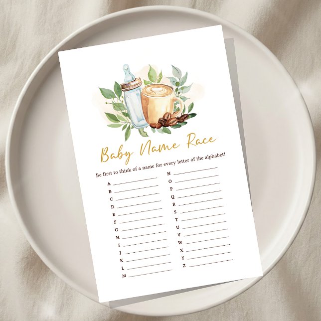 Baby is Brewing Coffee Baby Shower Name Race Game (Criador carregado)